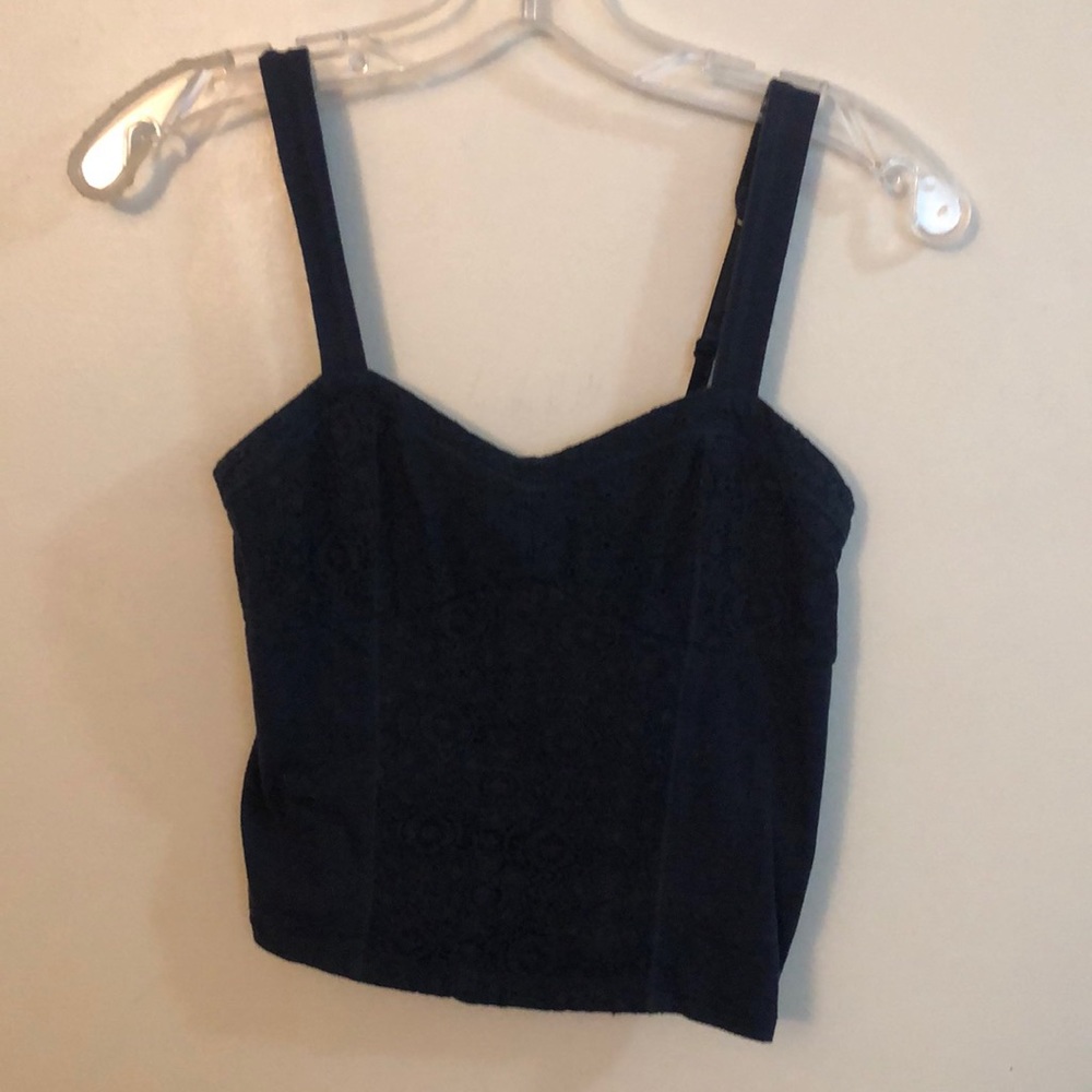 Navy blue stretchy corset top